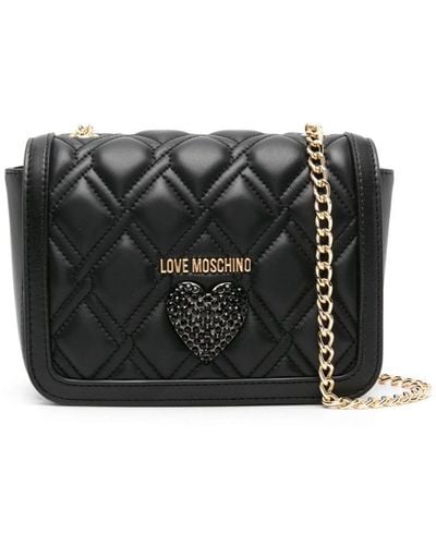 Love Moschino Quilted Leather Crossbody Bag - Black