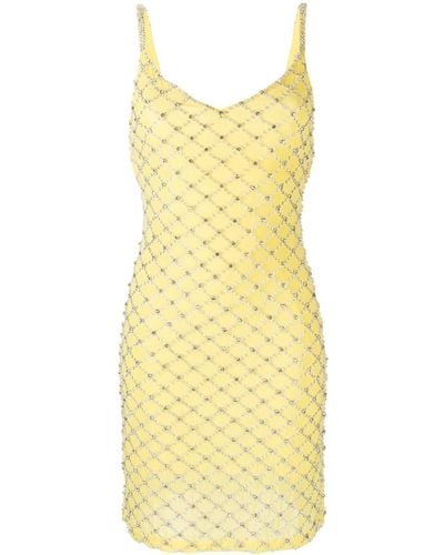 P.A.R.O.S.H. Crystal-embellished Slip Dress - Yellow