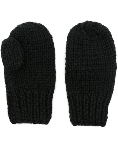 Maison Margiela Chunky-knit Full-finger Gloves - Black