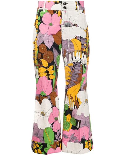 La DoubleJ Pantalon Hendrix droit à fleurs - Multicolore