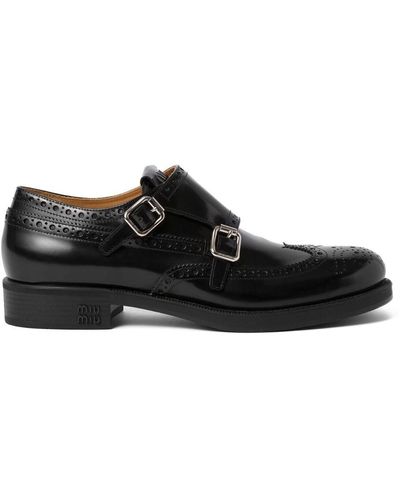 Miu Miu X Church's Leather Brogue Shoes - Black