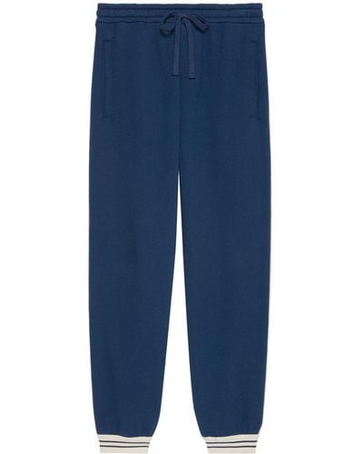 Gucci Pantalones de chándal con logo Interlocking G - Azul
