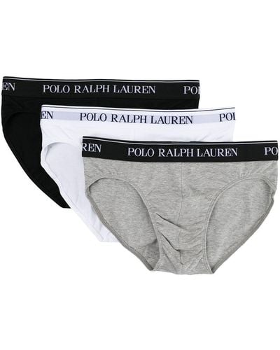 Polo Ralph Lauren 3er-Set Slips mit Logo - Weiß