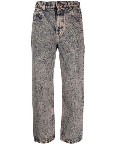 Marni Acid-wash Cropped Jeans - Grey