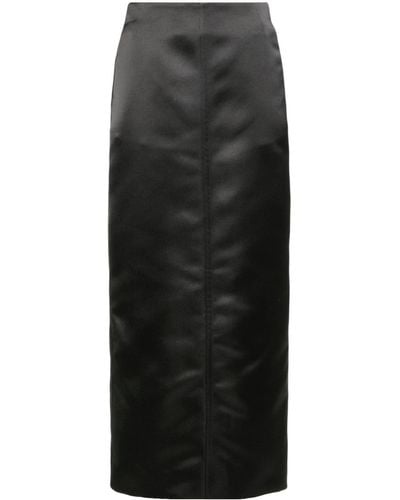 Philosophy Di Lorenzo Serafini High-waisted Satin Midi Skirt - Black