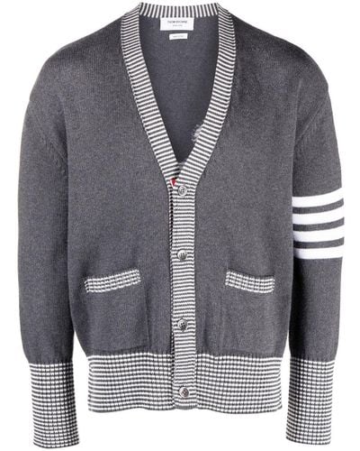 Thom Browne Hector Icon Intarsien-Cardigan - Grau