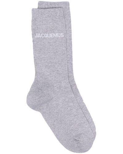 Jacquemus Les Chaussettes Logo-intarsia Socks - Grey