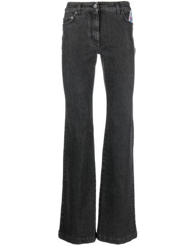 Moschino Cartoon-embroidered Straight-leg Jeans - Black