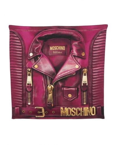 Moschino Jacket-print Silk Scarf - Purple