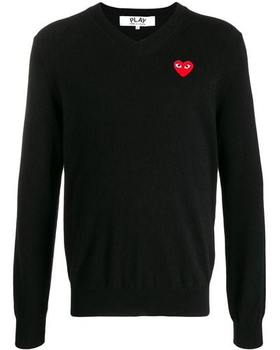 COMME DES GARÇONS PLAY Heart logo sweater - Noir
