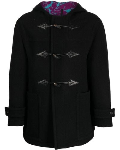 Versace Hooded Duffle Coat - Black