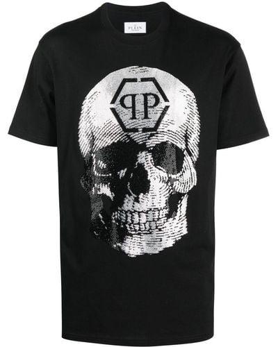 Philipp Plein T-Shirt mit Totenkopf-Print - Schwarz