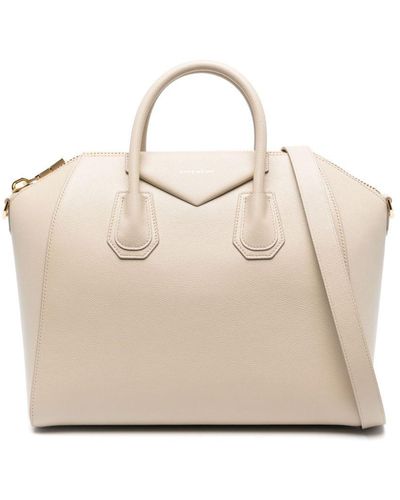 Givenchy Logo-stamp Leather Tote Bag - Natural