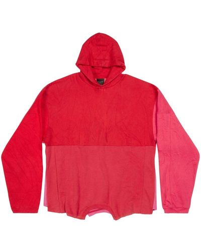 Balenciaga I Love Upcycled Hoodie im Patchwork-Look - Rot