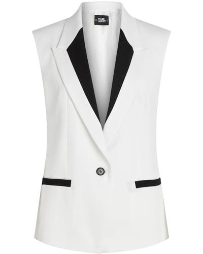 Karl Lagerfeld Contrast-lapel Tailored Gilet - White