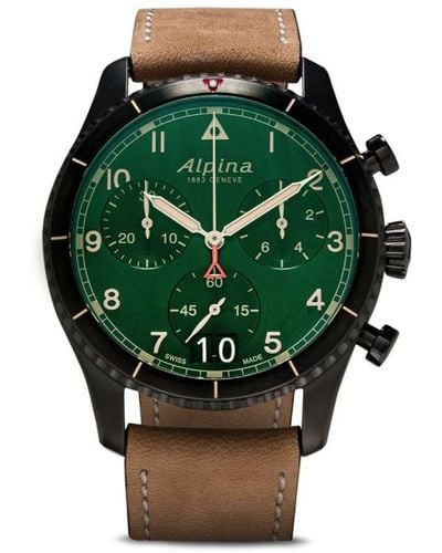 Alpina Startimer Pilot Quartz Chronograph Big Date 41mm - Verde