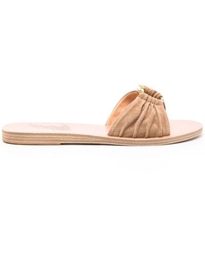 Ancient Greek Sandals Slip-on Suede Sandals - Natural