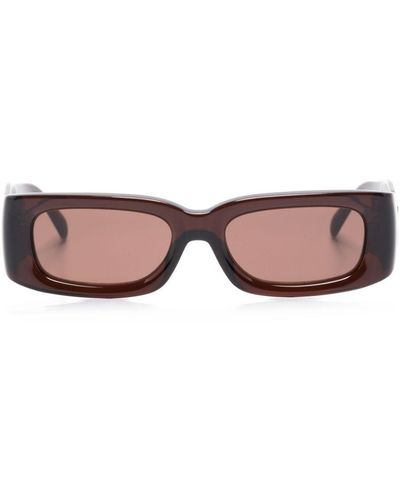 MISBHV Logo-plaque Rectangle-frame Sunglasses - Brown