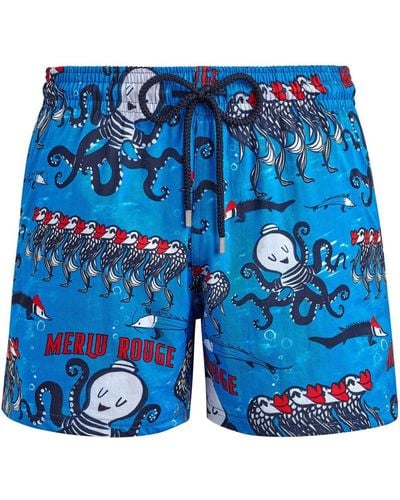 Vilebrequin Octopus-print Swim Shorts - Blue