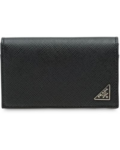 Prada Saffiano Leather Card Holder - Black