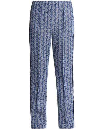 Lacoste Monogram-pattern Track Trousers - Blue
