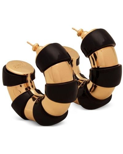 Ami Paris Enameled Hoop Earrings - Black