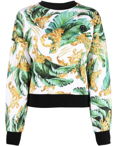 Philipp Plein Floral-print Cotton Sweatshirt - Green