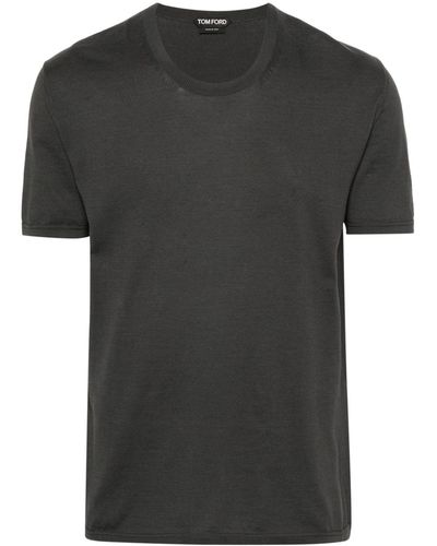 Tom Ford Fein gestricktes T-Shirt - Schwarz