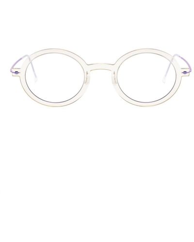 Lindberg Brille mit rundem Gestell - Weiß