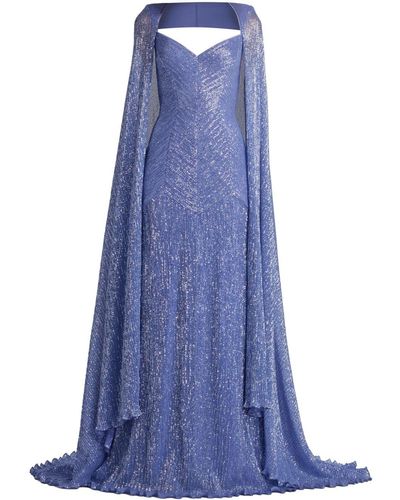 Tadashi Shoji Isilay Sequinned Gown - Blue