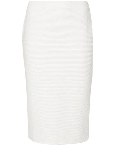 Emporio Armani Jupe crayon à taille haute - Blanc