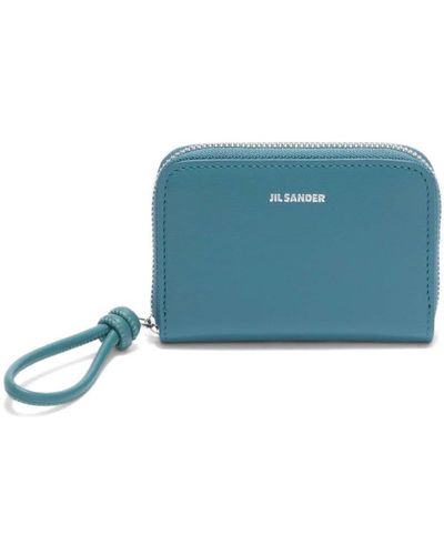Jil Sander Giro Small Leather Wallet - Blue