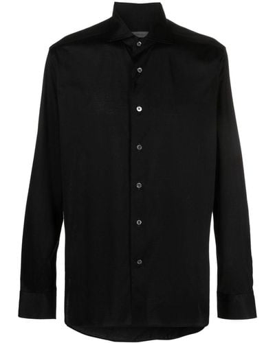 Corneliani Classic-collar Cotton Shirt - Black