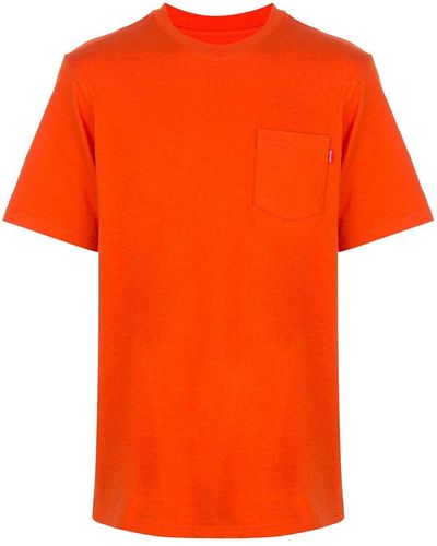Supreme Camiseta con bolsillo y manga corta - Naranja