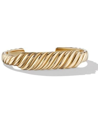 David Yurman 18kt Yellow Gold Cable Contour Cuff Bracelet - Metallic