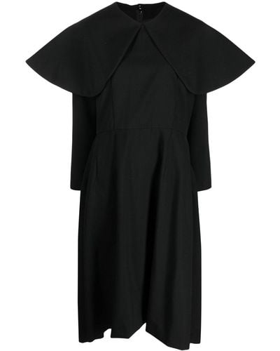 Comme des Garçons Long-sleeved Midi Dress - Black