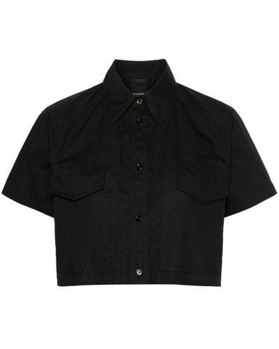 Pinko Short-sleeve Cotton Shirt - Black