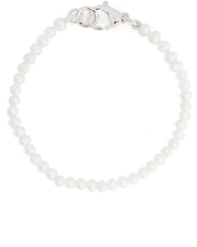 Hatton Labs Pulsera de perlas con cierre de gancho - Blanco