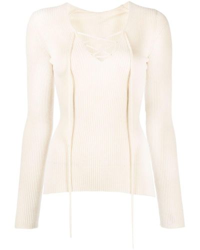 Petar Petrov Tie-front Long-sleeve Top - White