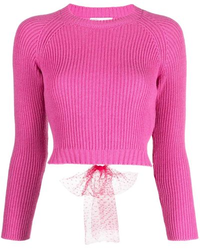 RED Valentino Pullover mit Schleife aus Tüll - Pink
