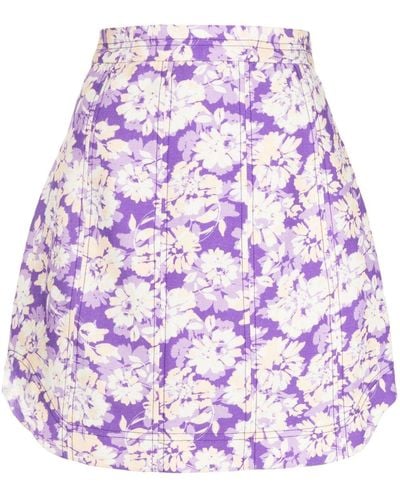 Acler Minifalda Ardanary con violeta estampada - Morado