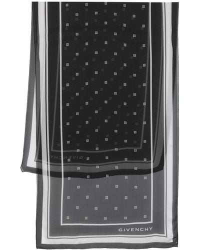 Givenchy 4g Silk Chiffon Scarf - Black