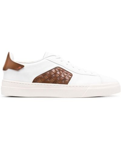 Santoni Paneled Low-top Sneakers - White