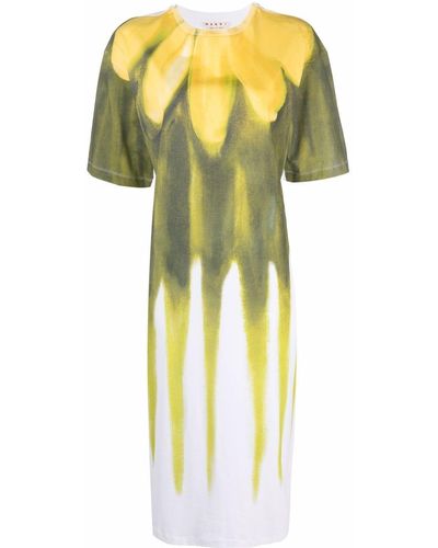 Marni Kleid mit Blumen-Print - Weiß