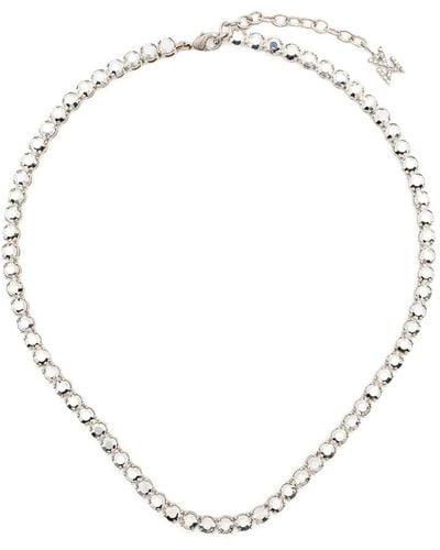 AMINA MUADDI Tennis Crystal-embellished Necklace - Natural