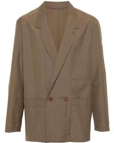 Lemaire Double-breasted Blazer - Brown