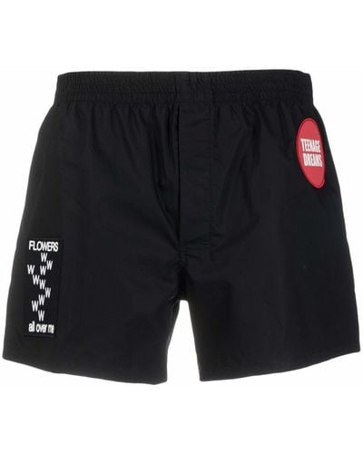 Raf Simons Patch-detail Slip-on Swim Shorts - Black