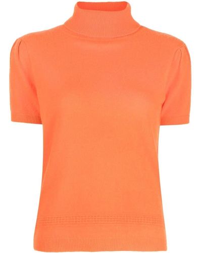 Paule Ka Roll-neck Cashmere Knit Top - Orange