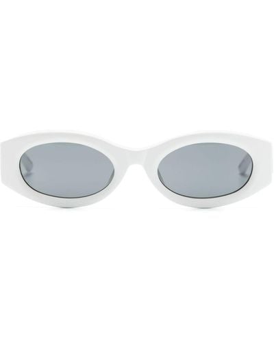 Linda Farrow Berta Oval Sunglasses - White