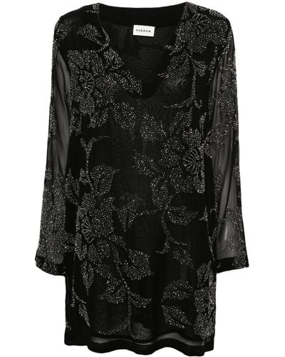 P.A.R.O.S.H. Bead-embroidered Midi Dress - Black